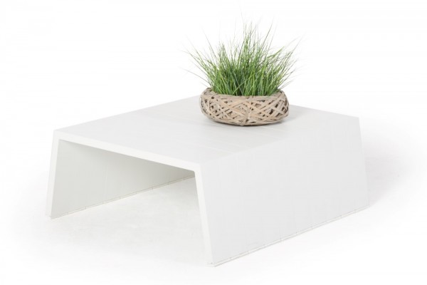 Table basse en aluminium Ramon blanc