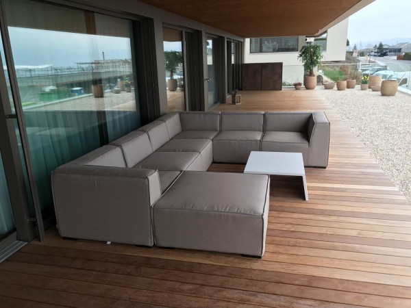 Lounge de jardin Eline en brun sable