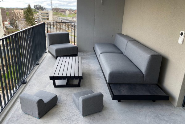 Aurelia 3-seater garden lounge in grey