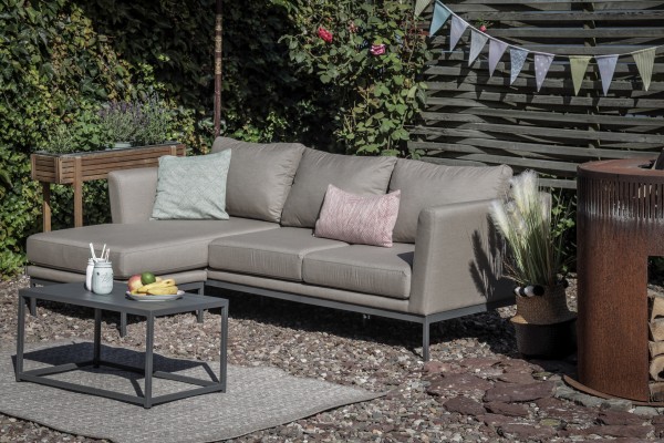Adora outdoor sofa + 2 armchairs in sand brown