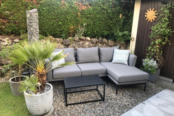 Lounge de jardin Adora à gauche en gris