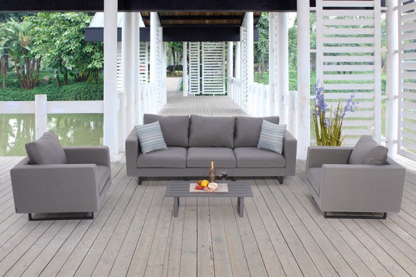 Lounge de jardin Wellington en gris