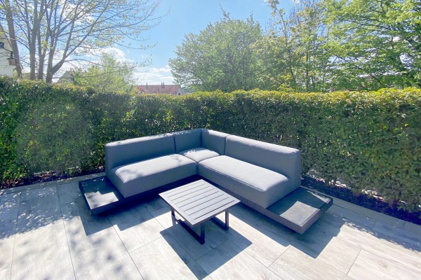 Buena fabric garden lounge set in grey