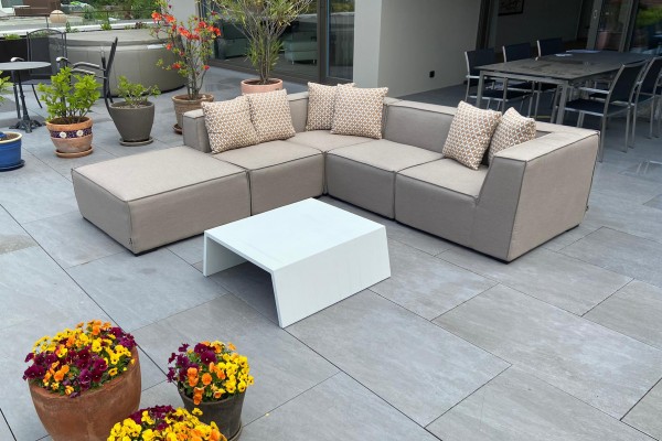 Agens Deluxe outdoor lounge in sand brown