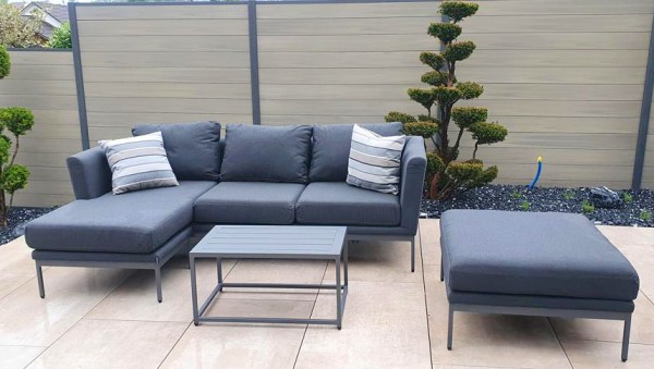 Adora garden lounge, right-hand version, in anthracite