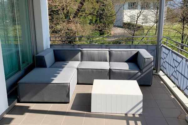 Lounge de jardin Apolinar Sunbrella tissu gris