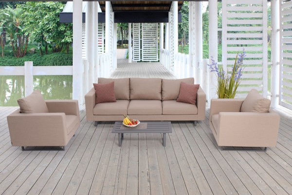 Lounge de jardin Wellington en brun sable