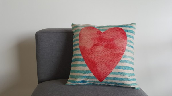 Decorative pillow with heart
