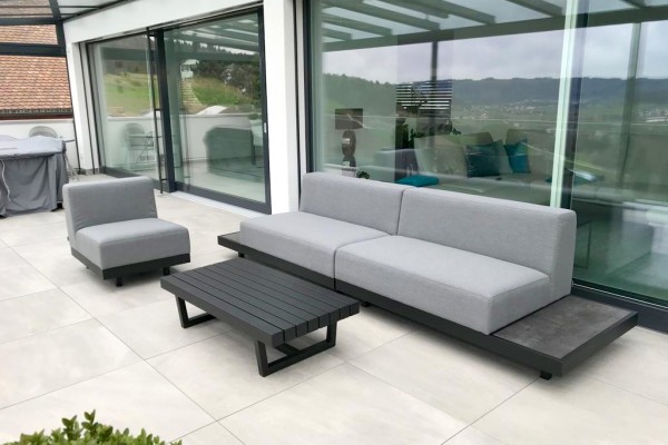 Aurelia 3-seater garden lounge in grey