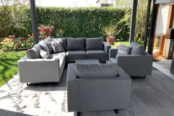 Lounge de jardin Marisol Deluxe en gris