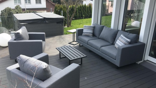 Lounge de jardin Wellington en gris
