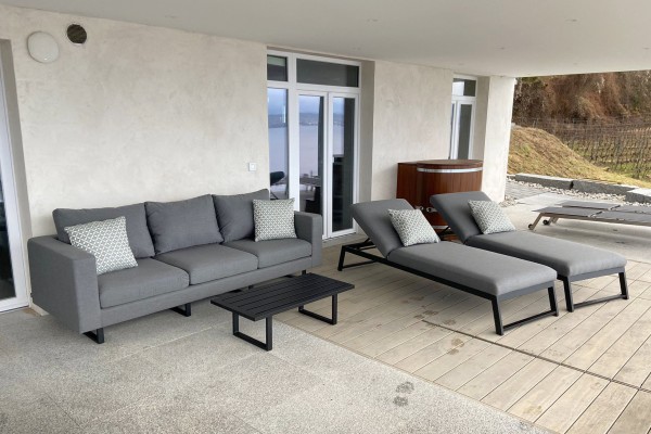 Lounge de jardin 3 places Sanja en gris