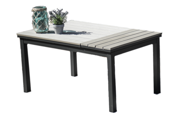 Leo lounge table with functional frame in stone grey