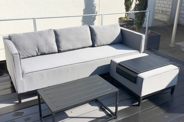 Diego Garten Lounge Set in Grau