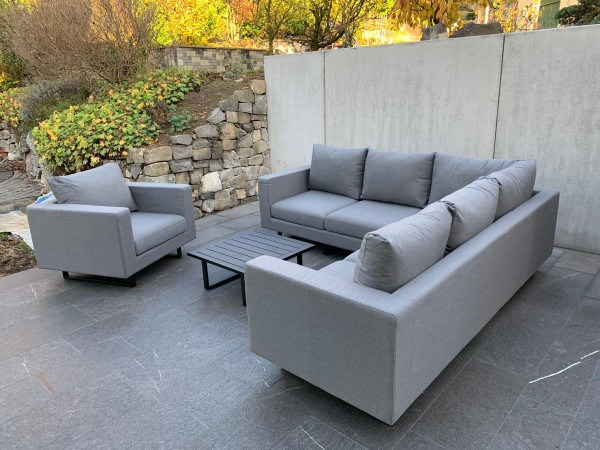 Lounge de jardin Marisol Deluxe en gris