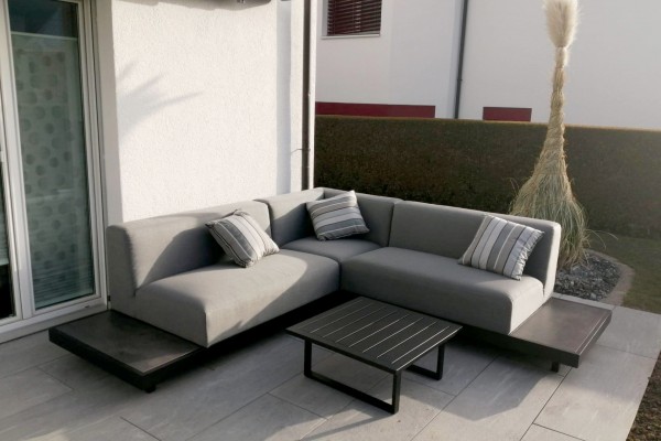 Buena fabric garden lounge set in grey