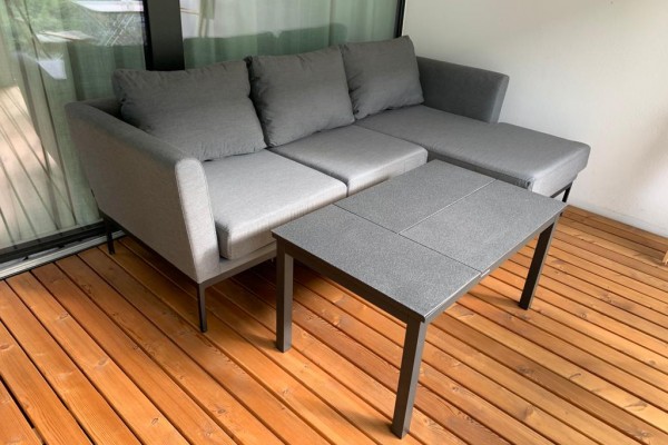Lani lounge table with functional frame in grey