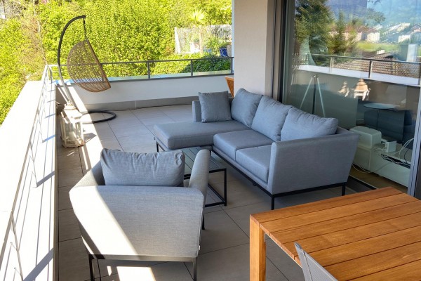 Adora garden lounge, left-hand version, in grey