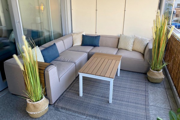 Lounge de jardin Selma en brun sable