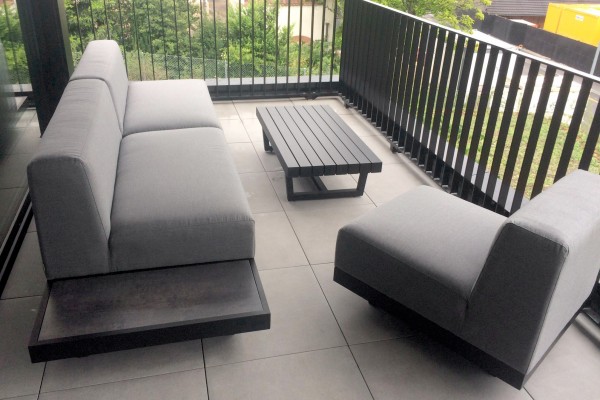 Lounge de jardin Windsor 3 places en gris