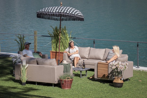 Jesenta all-weather sofas in sand brown