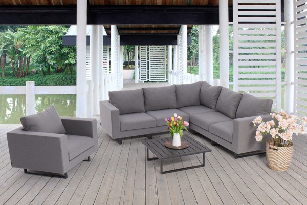 Marisol Deluxe Garten Lounge in Grau