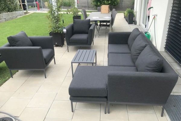 Brooks outdoor sofa + 2 armchairs in anthracite