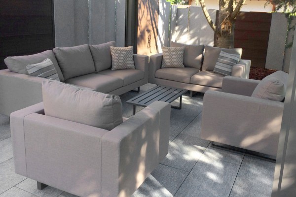 Jesenta all-weather sofas in sand brown